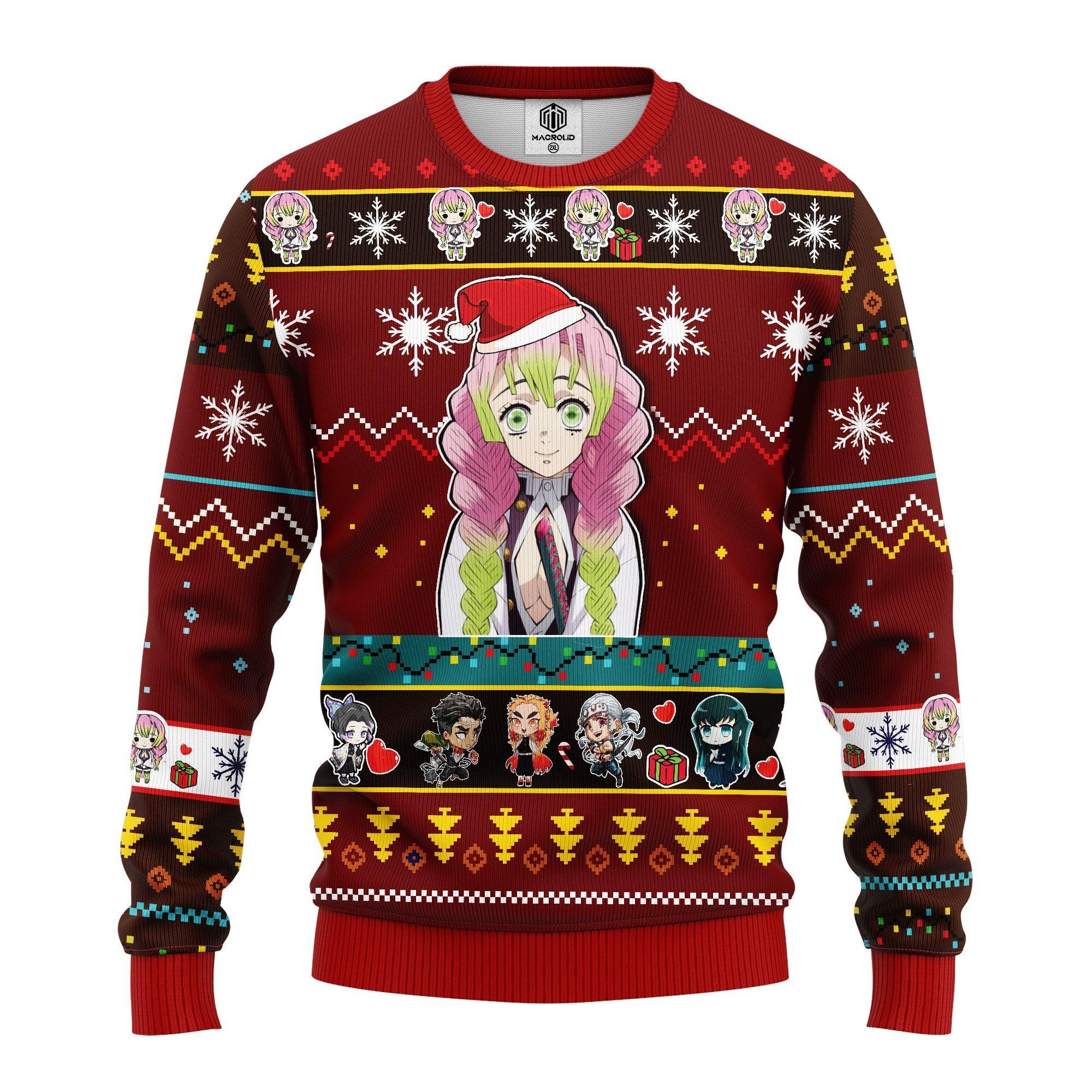Pull de Noël moche Mitsuri Kanroji – Ugly Christmas Sweater Demon Slayer