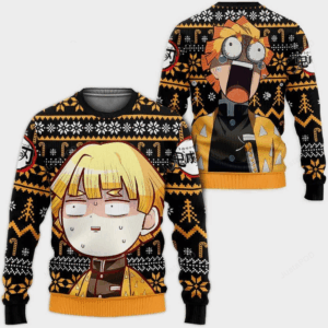 Pull de Noël moche Zenitsu Agatsuma – Ugly Christmas Sweater Demon Slayer