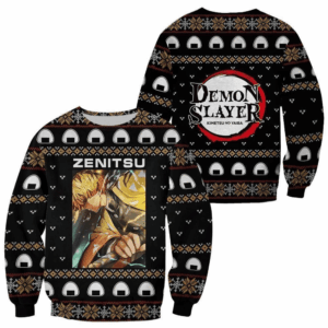 Pull de Noël moche Zenitsu Agatsuma – Ugly Christmas Sweater Demon Slayer