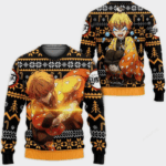 Pull de Noël moche Zenitsu Agatsuma – Ugly Christmas Sweater Demon Slayer