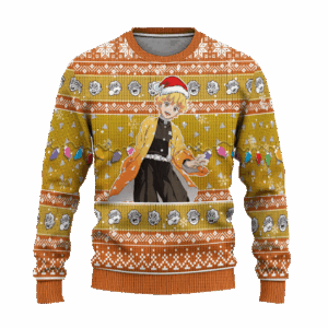 Pull de Noël moche Zenitsu Agatsuma – Ugly Christmas Sweater Demon Slayer
