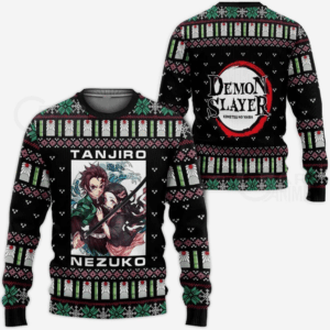 Pull de Noël moche Tanjiro & Nezuko – Ugly Christmas Sweater Demon Slayer