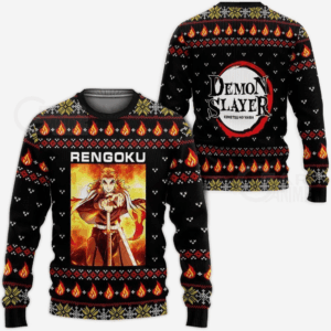 Pull de Noël moche Rengoku Kyojuro – Ugly Christmas Sweater Demon Slayer