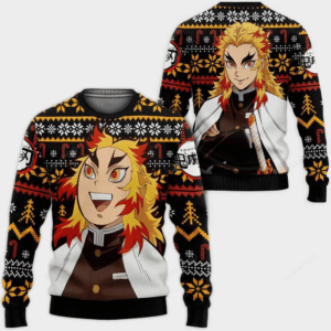 Pull de Noël moche Rengoku Kyojuro – Ugly Christmas Sweater Demon Slayer