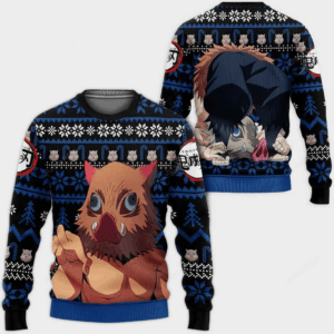 Pull de Noël moche Inosuke Hashibira – Ugly Christmas Sweater Demon Slayer