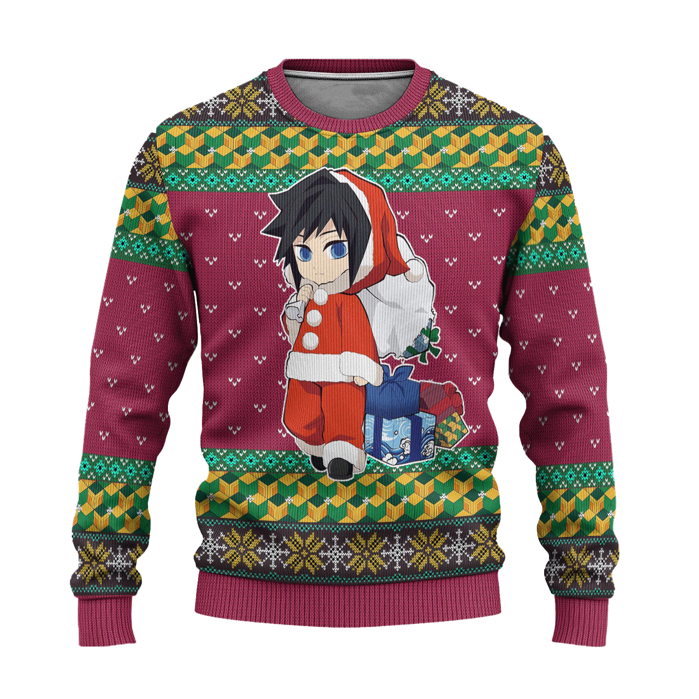 Pull de Noël moche Giyu Tomioka – Ugly Christmas Sweater Demon Slayer