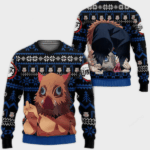 Pull de Noël moche Inosuke Hashibira – Ugly Christmas Sweater Demon Slayer