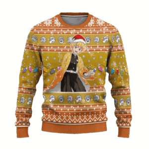 Pull de Noël moche Zenitsu Agatsuma – Ugly Christmas Sweater Demon Slayer