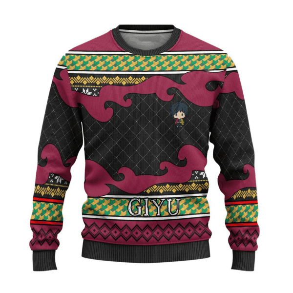 Pull de Noël moche Giyu Tomioka – Ugly Christmas Sweater Demon Slayer