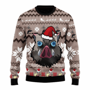 Pull de Noël moche Inosuke Hashibira – Ugly Christmas Sweater Demon Slayer