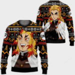 Pull de Noël moche Rengoku Kyojuro – Ugly Christmas Sweater Demon Slayer