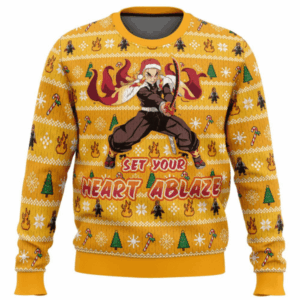 Pull de Noël moche Rengoku Kyojuro – Ugly Christmas Sweater Demon Slayer