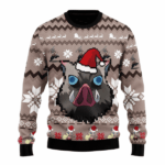 Pull de Noël moche Inosuke Hashibira – Ugly Christmas Sweater Demon Slayer