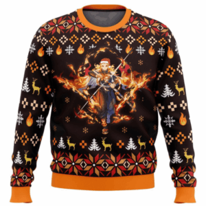 Pull de Noël moche Rengoku Kyojuro – Ugly Christmas Sweater Demon Slayer