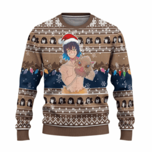 Pull de Noël moche Inosuke Hashibira – Ugly Christmas Sweater Demon Slayer