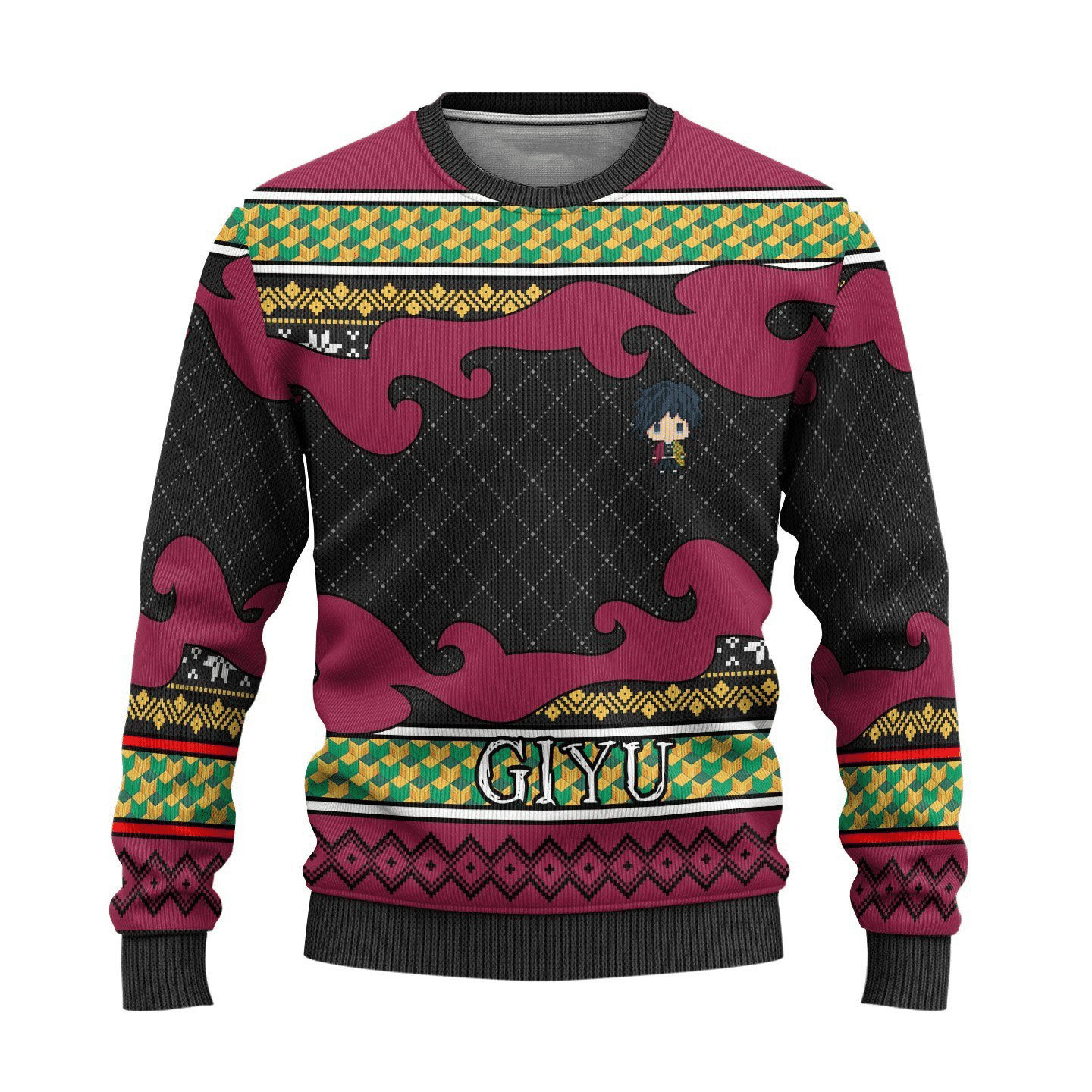 Pull de Noël moche Giyu Tomioka – Ugly Christmas Sweater Demon Slayer