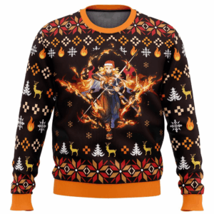 Pull de Noël moche Rengoku Kyojuro – Ugly Christmas Sweater Demon Slayer
