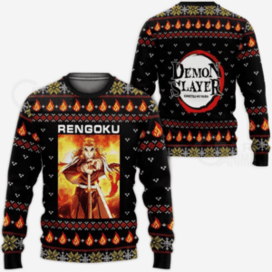 Pull de Noël moche Rengoku Kyojuro – Ugly Christmas Sweater Demon Slayer