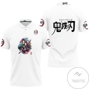 Polo Tanjiro & Nezuko Grow Up Edition White – Demon Slayer