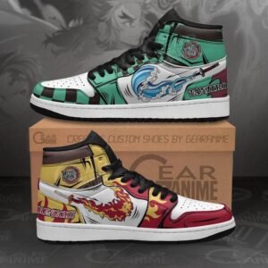 Baskets montantes Air Jordan Tanjiro & Rengoku – Chaussures montantes Demon Slayer