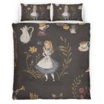 Housse De Couette Alice au pays des merveilles 01 Parure de lit Ensemble De Literie