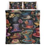Housse De Couette Alice au pays des merveilles – Chapeaux du Chapelier fou 2 Parure de lit Ensemble De Literie