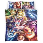 Housse De Couette Toutes les évolutions d’Évoli Pokémon 1002 Parure de lit Ensemble De Literie