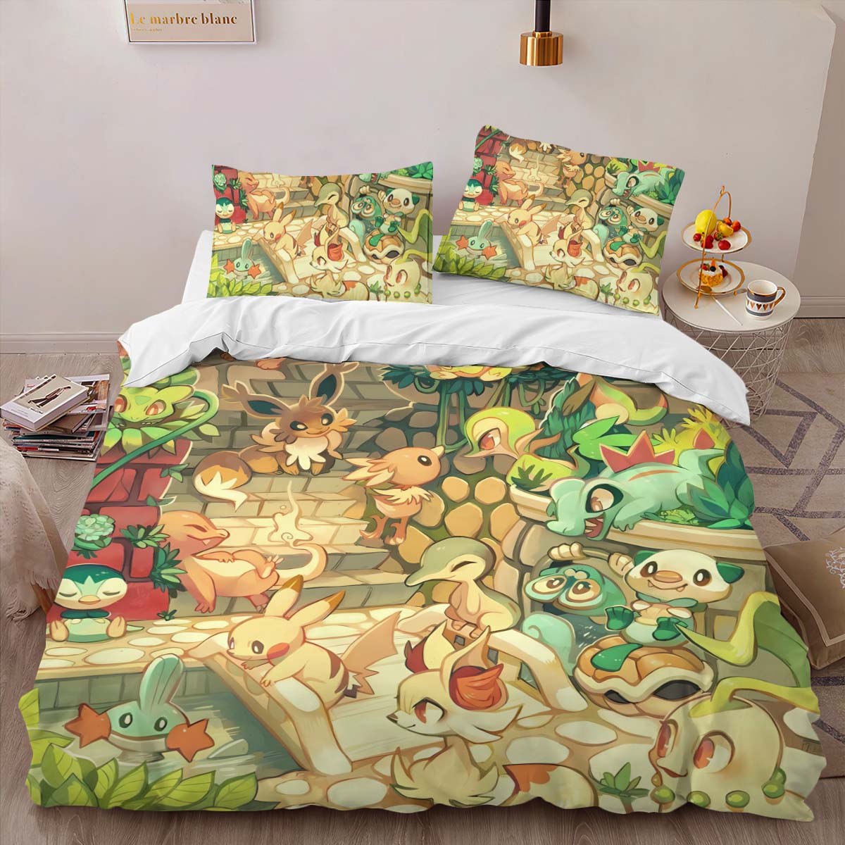 Housse De Couette Pokémon de type Plante 6 Parure de lit Ensemble De Literie – Image 2