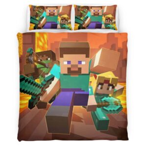 Housse De Couette Tous les personnages Minecraft 02 Parure de lit Ensemble De Literie