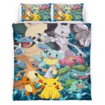 Housse De Couette Tous les Pokémon 3 Parure de lit Ensemble De Literie