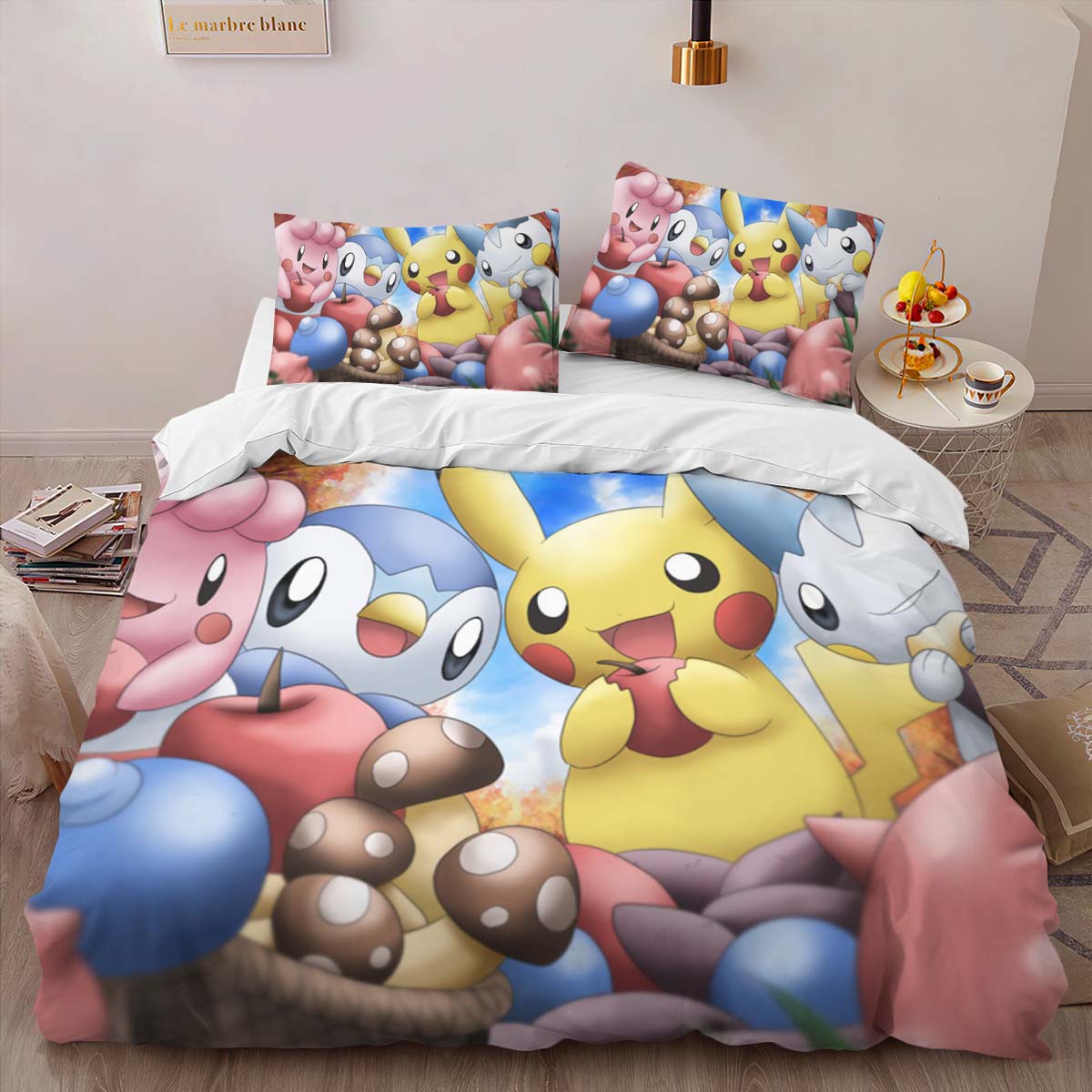 Housse De Couette Tous les Pokémon 4 Parure de lit Ensemble De Literie – Image 2