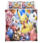 Housse De Couette Tous les Pokémon 4 Parure de lit Ensemble De Literie