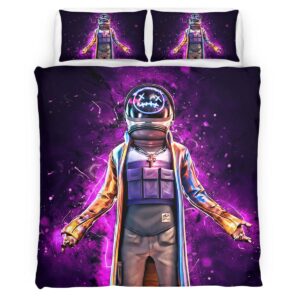 Housse De Couette Astro Jack Fortnite Skin violet néon Parure de lit Ensemble De Literie
