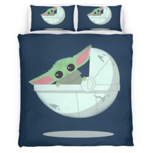 Housse De Couette Bébé Yoda Grogu Star Wars 7 Parure de lit Ensemble De Literie