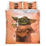 Housse De Couette Bébé Yoda Grogu Star Wars 7 Parure de lit Ensemble De Literie