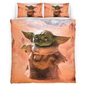Housse De Couette Bébé Yoda Grogu Star Wars 7 Parure de lit Ensemble De Literie