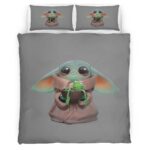 Housse De Couette Bébé Yoda Grogu Star Wars 8 Parure de lit Ensemble De Literie