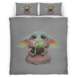 Housse De Couette Bébé Yoda Grogu Star Wars 8 Parure de lit Ensemble De Literie