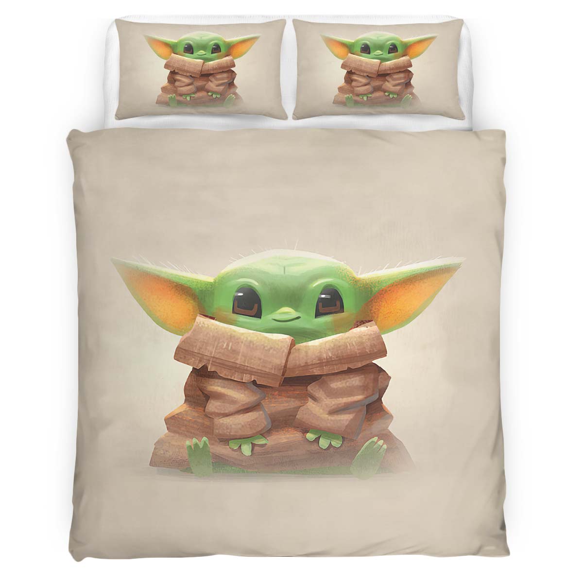 Housse De Couette Bébé Yoda Grogu Star Wars 9 Parure de lit Ensemble De Literie