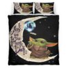 Housse De Couette Bébé Yoda Je t’aime jusqu’à la lune et retour Parure de lit Ensemble De Literie
