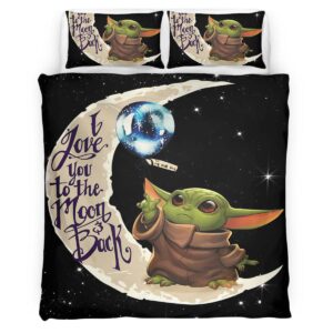 Housse De Couette Bébé Yoda Je t’aime jusqu’à la lune et retour Parure de lit Ensemble De Literie