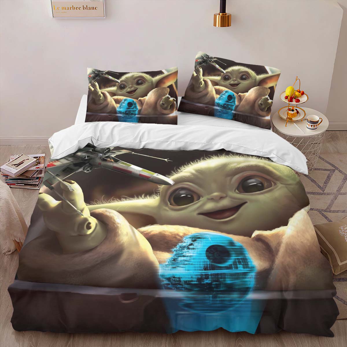Housse De Couette Bébé Yoda Star Wars 4 Parure de lit Ensemble De Literie – Image 2