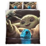 Housse De Couette Bébé Yoda Star Wars 4 Parure de lit Ensemble De Literie