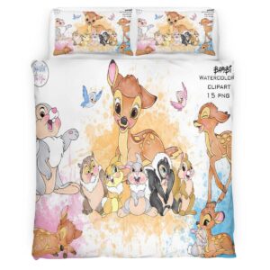Housse De Couette Bambi & ses amis 04 Parure de lit Ensemble De Literie