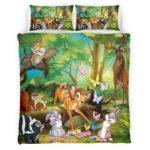 Housse De Couette Bambi & les animaux de la forêt Parure de lit Ensemble De Literie