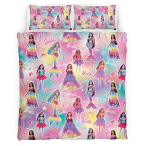 Housse De Couette Barbie – Arc-en-ciel Parure de lit Ensemble De Literie