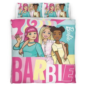 Housse De Couette Barbie – Trois filles Parure de lit Ensemble De Literie