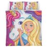 Housse De Couette Barbie & Licorne Parure de lit Ensemble De Literie