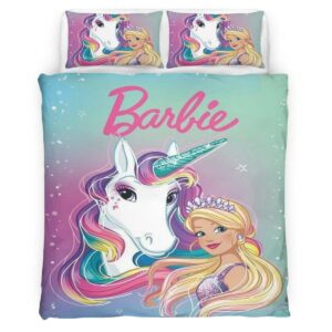 Housse De Couette Barbie & Licorne 2 Parure de lit Ensemble De Literie