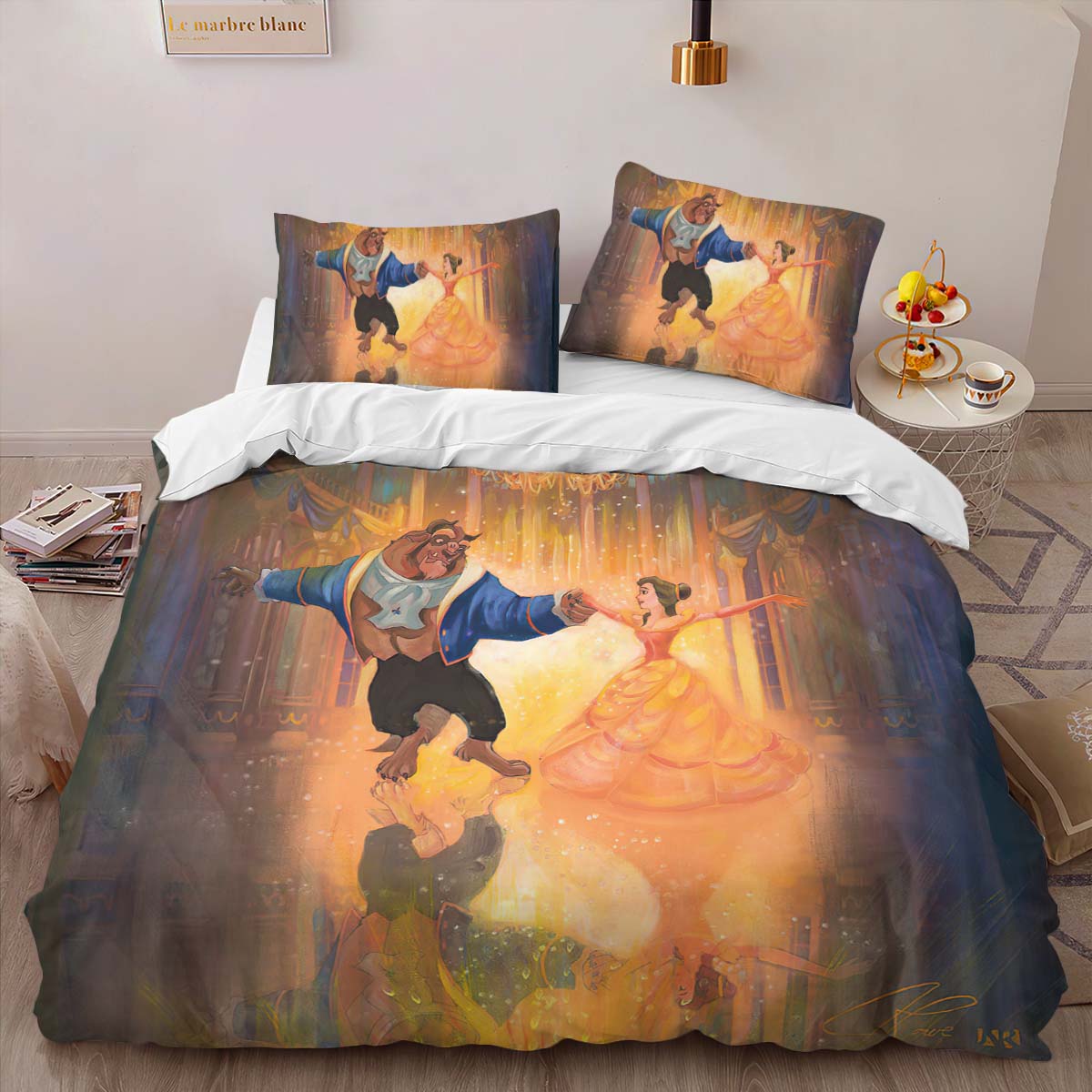 Housse De Couette Belle – La Belle et la Bête 1 Parure de lit Ensemble De Literie – Image 2